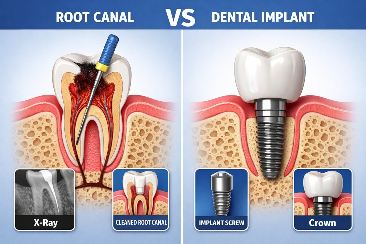 root canal vs dental implant